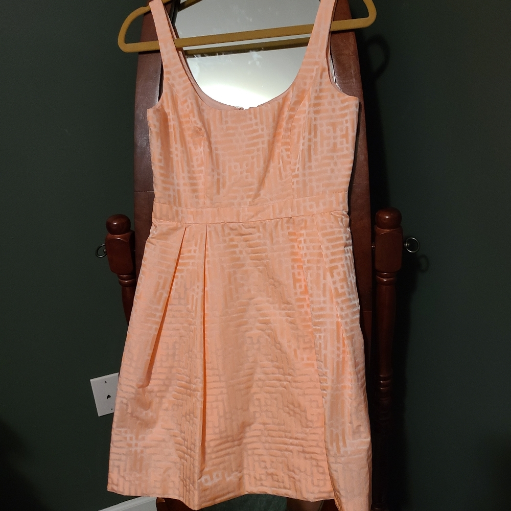 Peach mid length tank dress with pockets!